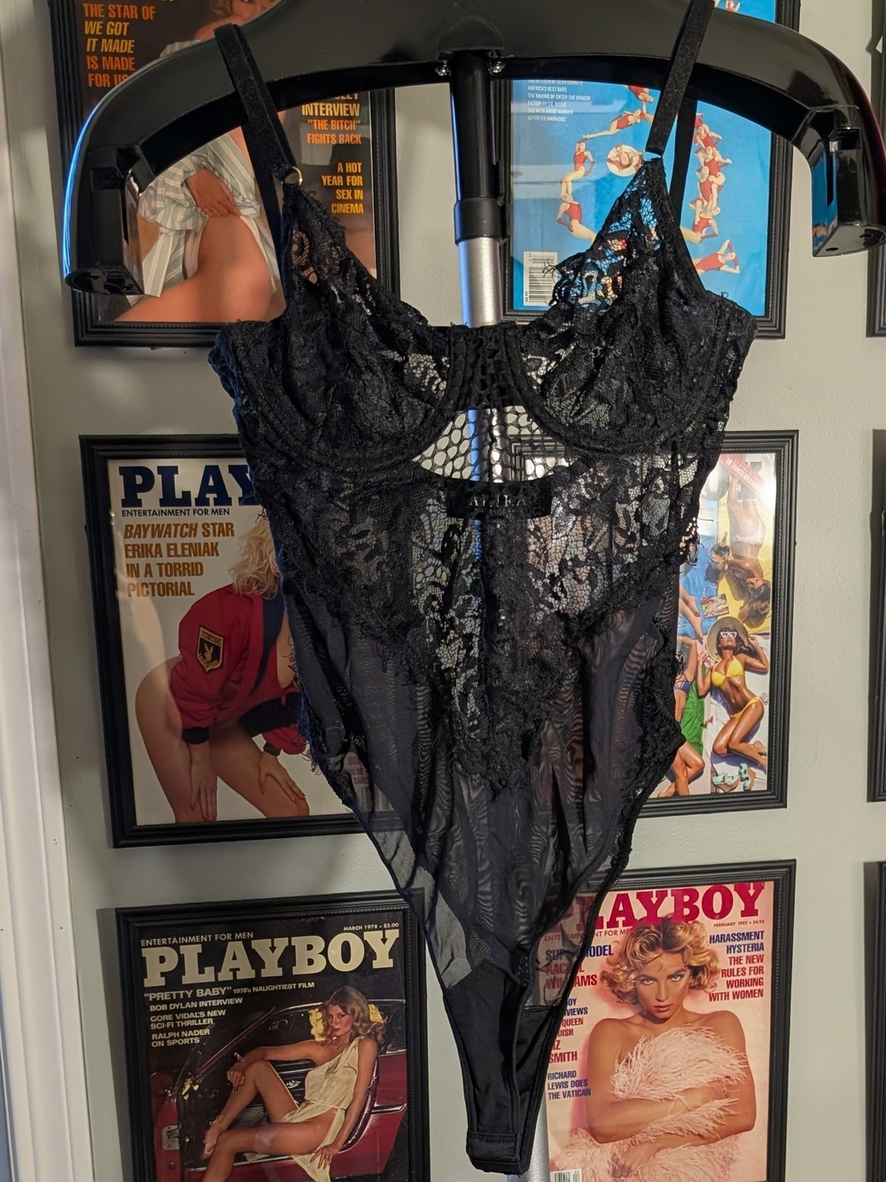 Akira Black Lace Sheer Bodysuit